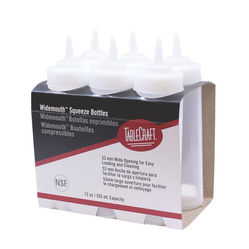 Tablecraft WideMouth C11253C Wide Natural 12 Oz. Squeeze Dispenser - 6 / PK - Image 1